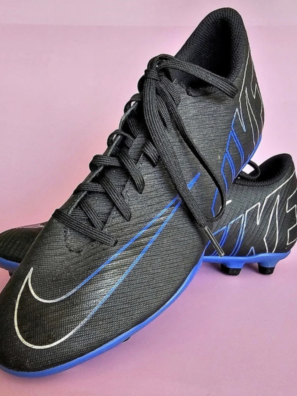 Nike Mercurial Vapor Club MG Soccer Cleats Black & Blue